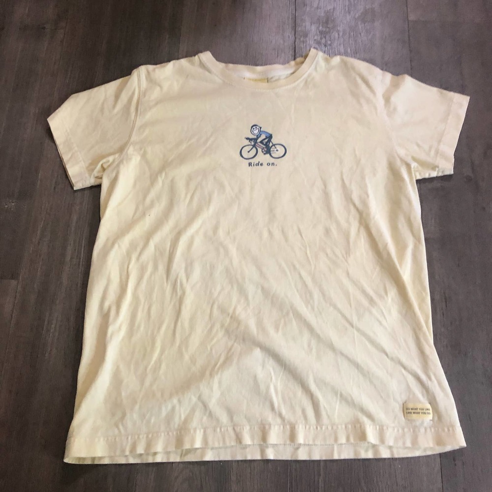 Women’s Life is Good Ride On Yellow T-Shirt